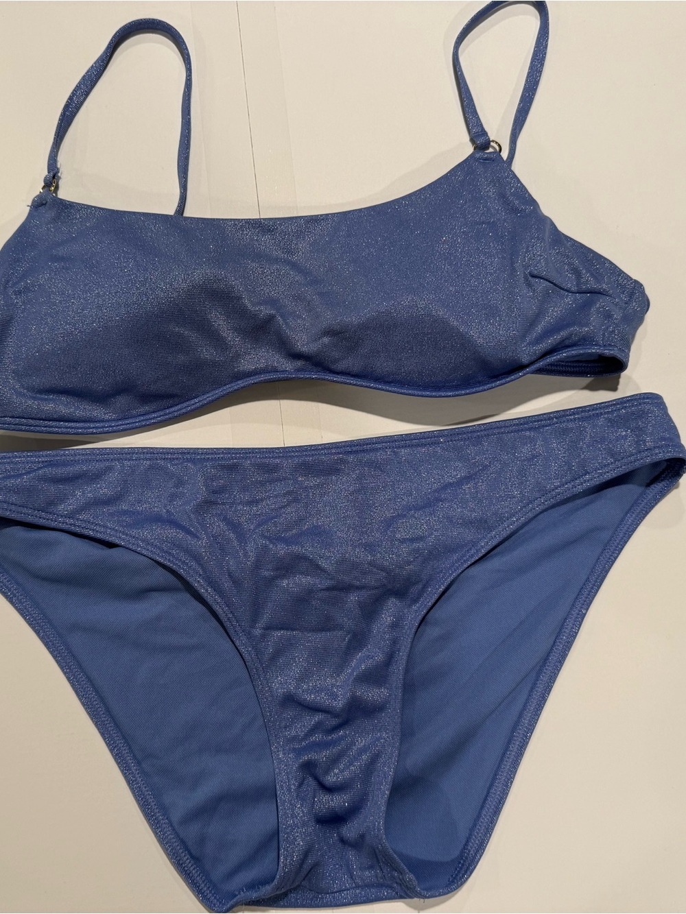 Hollister Classic Blue Shimmery Bikini Set - Women Swim